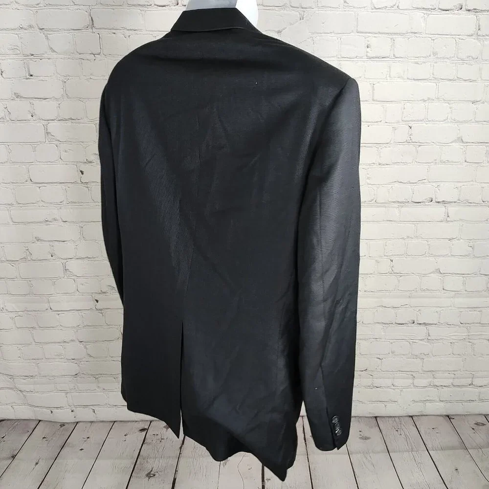 Louis Roth Single Breasted Birds Eye Knit Navy Three Button Mens Blazer Size 44R